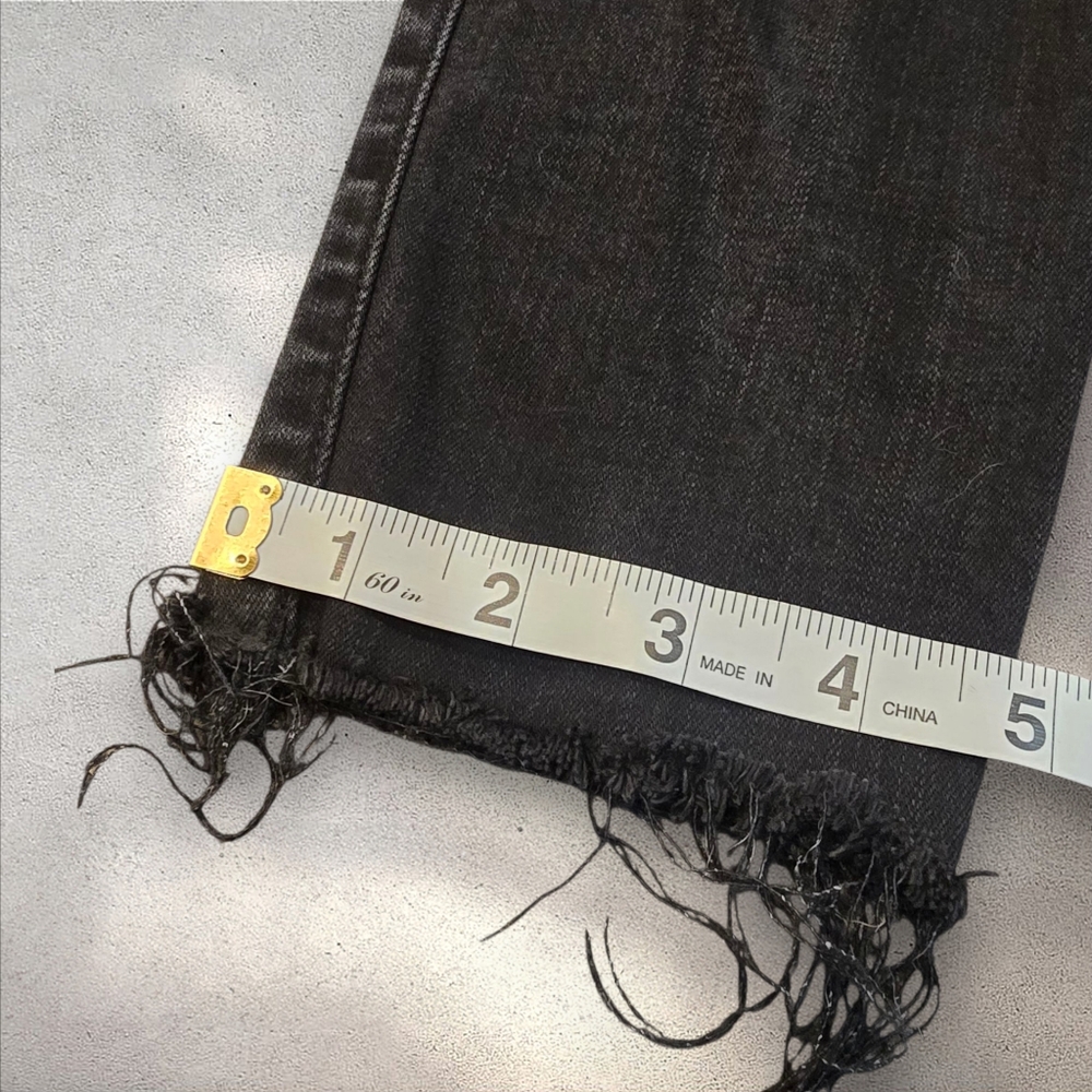 FRAME Ali High Rise Cigarette Jeans Black Raw Ankle Hem Size 29 - Picture 5 of 8